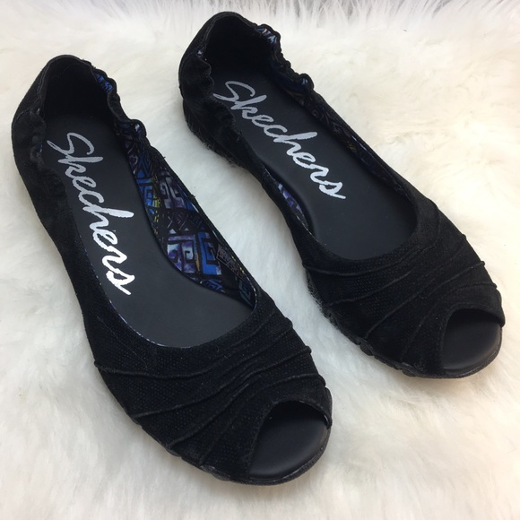 skechers peep toe flats